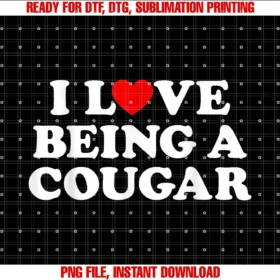 Cougar Gifts for Her Women Wifei Love Being a Cougar Outfit Cougars Heart Hot Girlfriend Tee