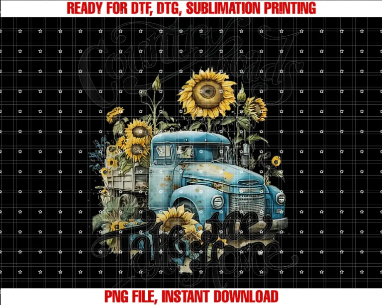Country Roads Sunflowers Truck Countrytake Me Home Tee