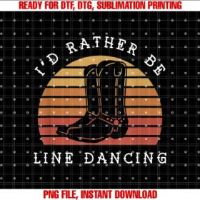 Country Western Rodeo Line Dance Giftscowboy Cowgirl Boots Id Rather Be Line Dancing Tee