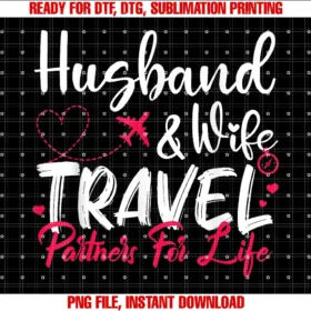 Couple Matching Anniversary Vacation Men Womencouple Matching Husband and Wife Travel Partners for Life Tee