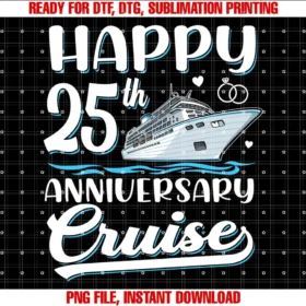 Couples Anniversary Cruise Trip Vacationhappy 25th Anniversary Cruise Wedding 25 Years Old Couples Tee