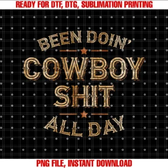 Cowboy Apparel Emporiumbeen Doin Cowboy Shit Distressed Western Retro Style Design Tee