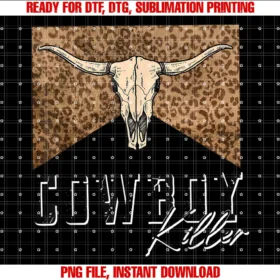 Cowboy Rodeo Lovers Giftcowboy Killers Bull Skull Leopard Vintage Western Country Tee