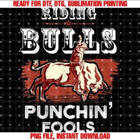Cowboy S Gifts Teesriding Bulls Punching Fools Funny Bull Rider Rodeo Tee