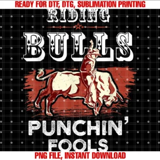 Cowboy S Gifts Teesriding Bulls Punching Fools Funny Bull Rider Rodeo Tee