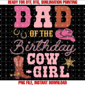 Cowgirl Birthday for Family Matching Teesdad of the Birthday Girl Western Cowgirl Themed 2nd Bday Tee