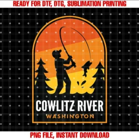 Cowlitz River Wa Fishing Merchcowlitz River Washington Fishing Tee
