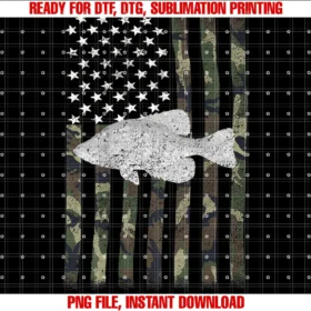 Crappie Fishing Gear Giftscrappie Fishing Camo Flag on Back Tee