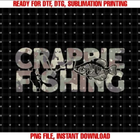 Crappie Fishing Gear for Men With Crappie Fishcrappie Fisherman Camouflage Crappie Fishing PNG, Sublimation Design
