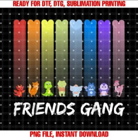 Crazy Friendsrainbow Colored Friends Gang Tee