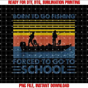 Crozier Designskids Fishing Shirt Born to Go Fishing Forced to Go to School Tee