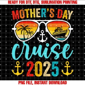 Cruise Trip Vacation Mom Mothers Day Teesmothers Day Cruise 2025 Retro Cruiser Mom Cruise Vacation Tee