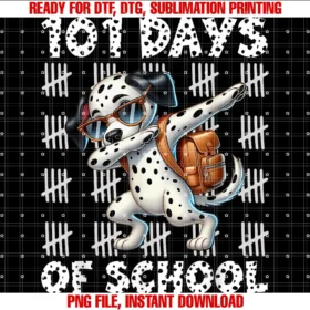 Cute 100 Days of School Teacher Boys Dalmatianhappy 101 Days of School Funny Dabbing Dog Student Teacher Tee