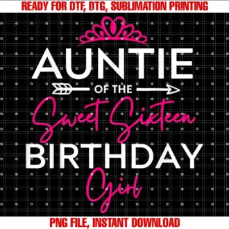 Cute 16 Years Old 16th Girls Family Matching Squadauntie of the Sweet Six Teen Birthday Girl Teen Bday Party Te Tee