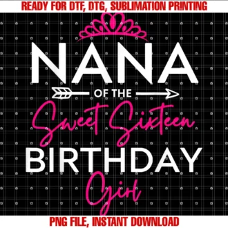 Cute 16 Years Old 16th Girls Family Matching Squadnana of the Sweet Six Teen Birthday Girl Teen Bday Party Tee