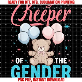 Cute Baby Bear Gender Reveal Baby Shower Teekeeper of the Gender Reveal Baby Bear Balloons Party Tee