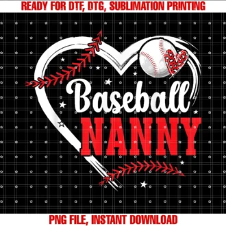 Cute Baseball Nanny Grandma on Mothers Daybaseball Nanny Heart Nanny of a Baseball Player Nanny Tee