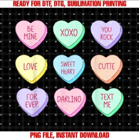 Cute Candy Heart Valentines Day Outfit Women Girlscandy Sweet Conversation Hearts Valentines Day Women Girls Tee