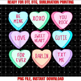 Cute Candy Heart Valentines Day Outfit Women Girlscandy Sweet Hearts Love Valentines Day Shirt Women Girls Tee