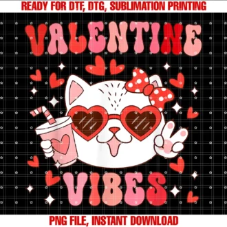 Cute Cat Valentines Day Cat Owner Cat Dad Cat Momcute Cat Valentines Vibes Heart Peace Valentines Day Cat Tee