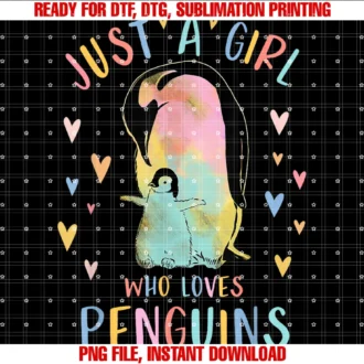 Cute Clothing With Penguin for Girlsjust a Girl Who Loves Penguins Watercolor Gift Penguin Lover Tee