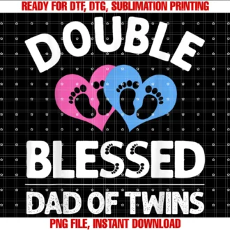 Cute Double Blessed Expectant Humor Quote Designsfunny New Dad of Twins Gift for Men Father Announcement Tee