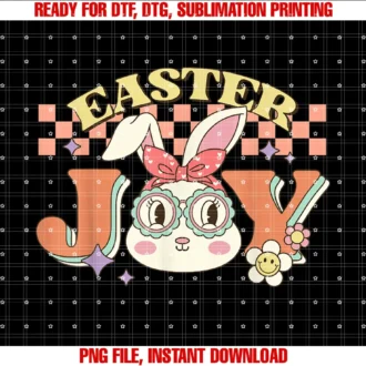 Cute Easter for the Familyretro Cute Bunny Easter Joy Happy Easter Day Clothing Tee