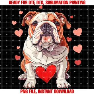 Cute English Bulldog Valentines Day Dog Loverenglish Bulldog Valentines Day Heart Pet Dog Animal Lover Tee