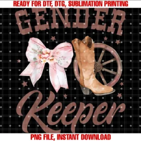 Cute Floral Boots or Bows Gender Reveal Party Giftwestern Gender Reveal Keeper of the Gender Baby Announcement Tee