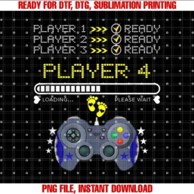 Cute Funny Designs for Family of Gamersplayers 123 Ready Player 4 Loading New Baby Funny Gaming Tee