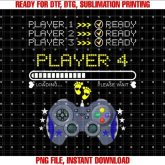 Cute Funny Designs for Family of Gamersplayers 123 Ready Player 4 Loading New Baby Funny Gaming Tee