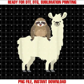 Cute Funny Sloth Riding Llama Giftscute Funny Sloth Riding Llama Animal Friends Tee