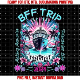 Cute Girls Trip Cruise 2024 Vacation Party Shopfun Matching Womens Bff Girls Trip 2024 Friends Cruise 2024 PNG, Sublimation Design