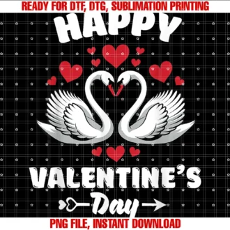 Cute Happy Valentines Day Couple Men Women by Tthappy Valentines Day Swan Animal Lover Hearts Tee