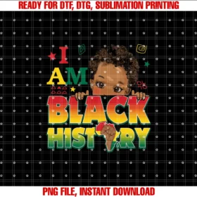 Cute I Am Black History African Boy Little Melanin Prince  PNG, Sublimation Design