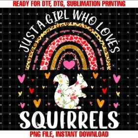 Cute Leopard Squirrels Lover Rainbowjust a Girl Who Loves Squirrels Rainbow Squirrel Lover Tee