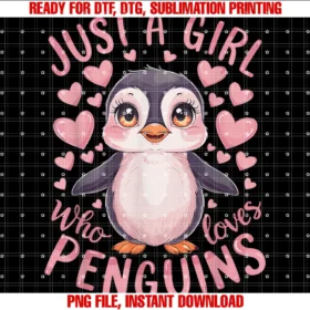 Cute Penguin Loverfunny Penguin Animal Just a Girl Who Loves Penguins Tee