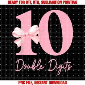 Cute Pink Bow 10th Birthday Shirt 10 Yrs Old Gifts10 Double Digits 10th Birthday Girl Coquette 10 Year Old Tee