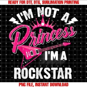 Cute Rock and Roll Musician Guitar Band Designscool Not a Princess Girl Rockstar Gift Music Lover Women Tee