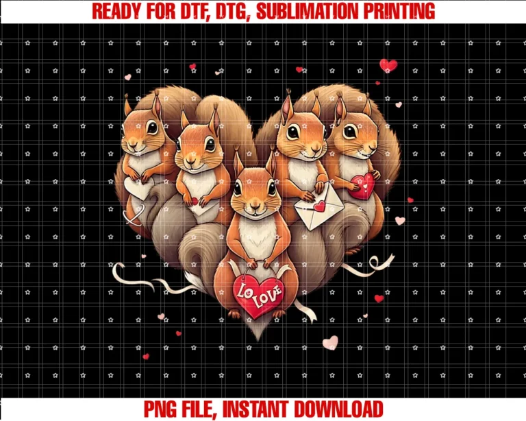 Cute Squirrel Lovers Valentine Costume Women Menfunny Squirrel Heart Valentine Squirrel Womens Mens Kids Tee