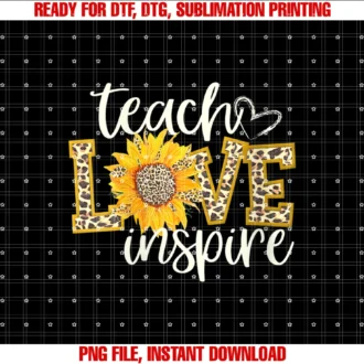 Cute Teacher Shirts Topswomens Teach Love Inspire Cute Sunflower Leopard Cheetah Print Gift Tee