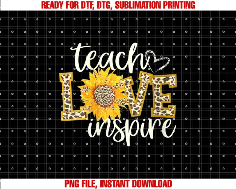 Cute Teacher Shirts Topswomens Teach Love Inspire Cute Sunflower Leopard Cheetah Print Gift Tee