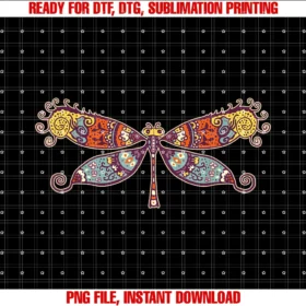 Cute Womens Dragonfly Retro Shirtdragonfly Shirt for Women Womens Colorful Retro Dragonfly  PNG, Sublimation Design