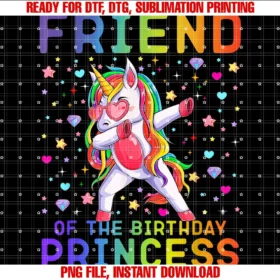 Dabbing Unicorn Birthday Family Matching Apparelfriend of the Birthday Princess Dabbing Unicorn Rainbow Kids Tee