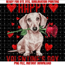 Dachshund Dog Red Hearts Happy Valentines Daycute Dachshund Dog Red Hearts Couples Happy Valentines Day Tee