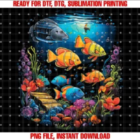 Colorful Tropical Fish on a Coral Reef Marine Lifet Shirt Tee