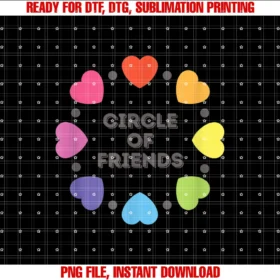 Craftwinscircle of Friends Colorful Rainbow Hearts Family Matching Tee